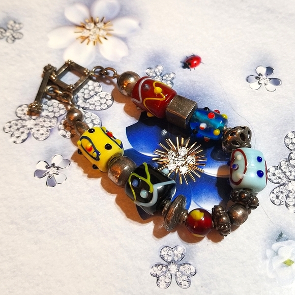 GORGEOUS Silpada Sterling Lampwork Glass Bracelet - Picture 5 of 7